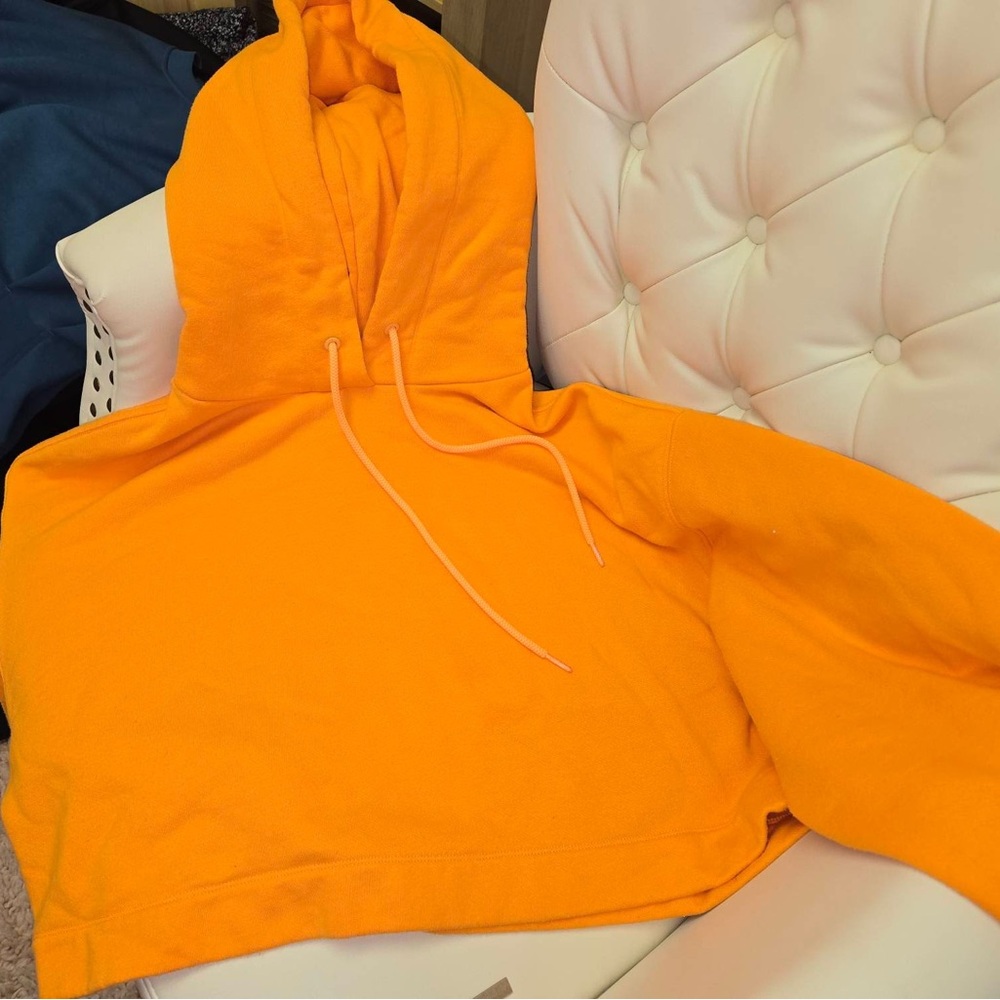 ALO Yoga Bright Orange Cropped Hoodie